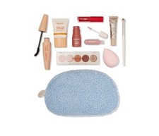 New ULTA Beauty 10 Piece Blue Makeup Bag GIFT Set Eyeshadow Lip Cosmetic Lot