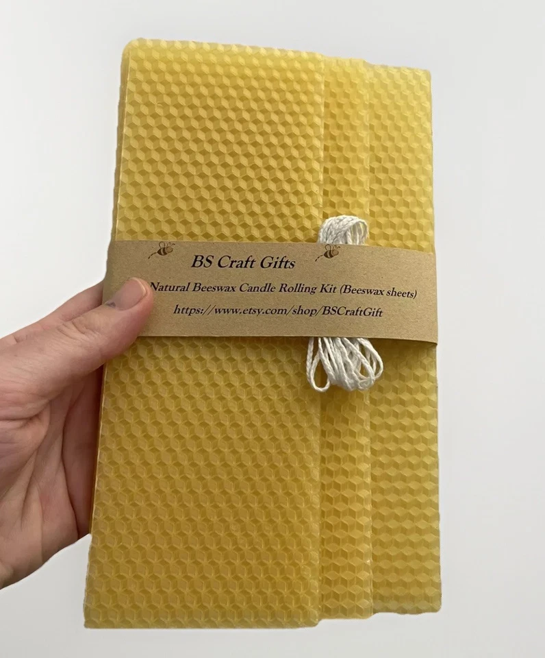 Beeswax sheet, Honey Candle, Making Kit, Craft for kids, Make Candle - Image 2 of 4