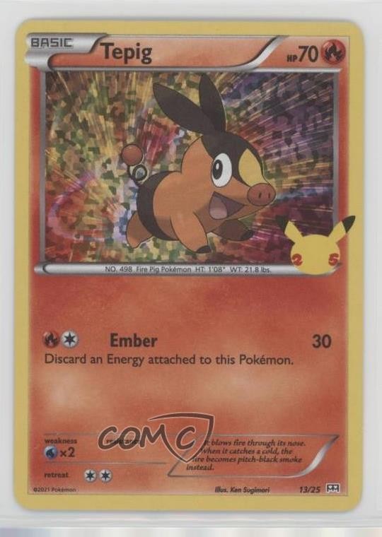 Tepig Confetti Holo Pokémon Sword & Shield McDonald's Collection #13