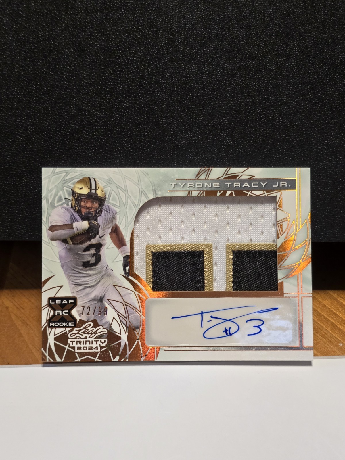 Tyrone Tracy Jr. Leaf Trinity Patch Autographs #PATTJ Base
