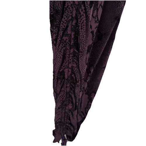 SHEIN Curve Plus 3XL Midi Black Burnout Purple Dress Side Rouge Tie Sheer Sleeve - Picture 7 of 11