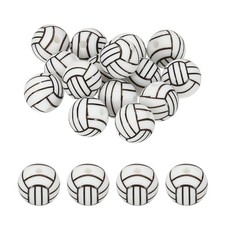 15 Pcs Silicone Sports Beads, 12mm Ball Shaped Beads, Volleyball
