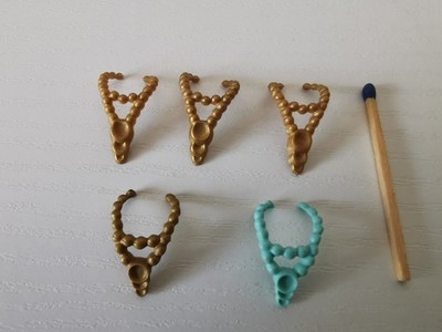 Playmobil Schmuck, 5x lange Halsketten, gold, Vintage, gebora, Schatz, Schloss