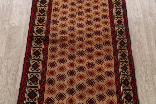 Tribal Brown Wool Hand-knotted Balouch Afghan Oriental Rug Accent Carpet 3x5 - Picture 3 of 17
