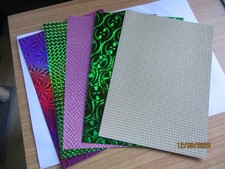 5 Bg. gemustertes Deko-Papier, selbstklebend, A5, Holografie, unbenutzt