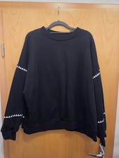 C&A Sweatshirt schwarz mit Applikationen Gr. ...