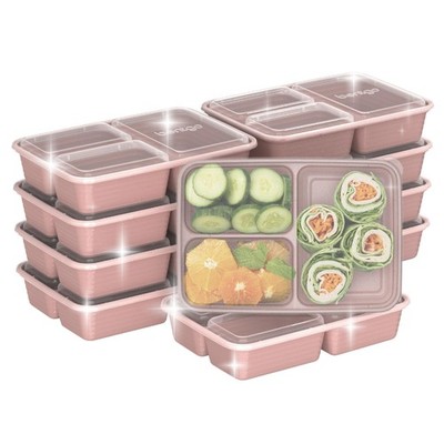 Prep - 20-Piece 3-Compartment Reusable Meal Prep Containers with Lids, PFAS & BP