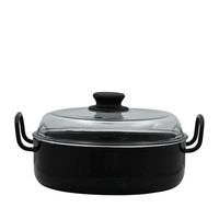 Riess Oma`S Schmorpfanne Mit Glasdeckel Ø24Cm Backform Schwarz Emaille