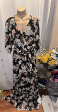 Baltic Born Kia Kimono Maxi Long Dress Floral Chiffon Belted Size Medium NWT
