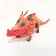 Protoceratops Dinosaur Toy Model Figure 3" Toy Rubber Red Orange