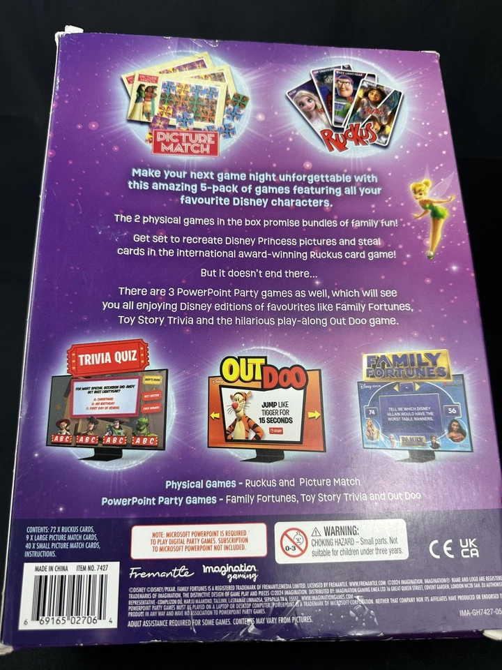 Disney Game Night Board Game 5-Pack Family Friendly Complete Games — 第 2/3 张图片