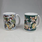 DC Comics Batman & Superman 1993 Ceramic Coffee Mug Set Vintage Comic Book Art