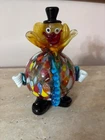 Murano Glass Round Belly Clown, Vintage, Round Figurine, MADE IN ITALY, 6”
