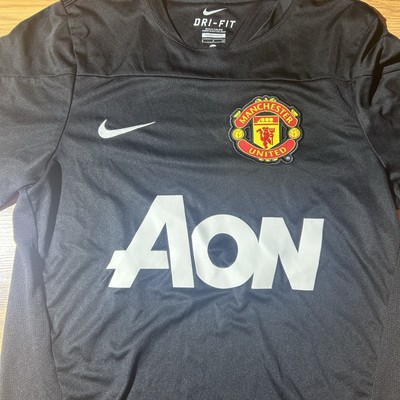 Manchester United Jersey Mens Small Nike FC Black AON Man U Dri