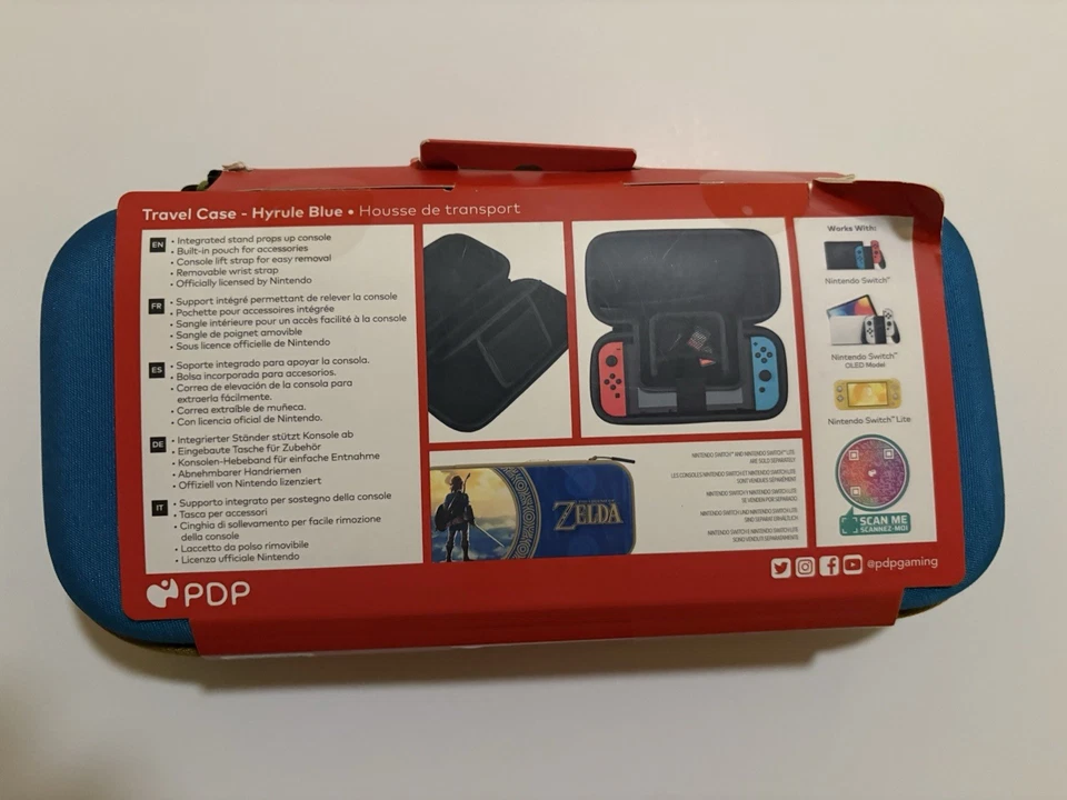 Estuche de viaje para juegos Nintendo Switch Legend of Zelda Breath of the Wild - Hyrule Blue Foto 2 de 2