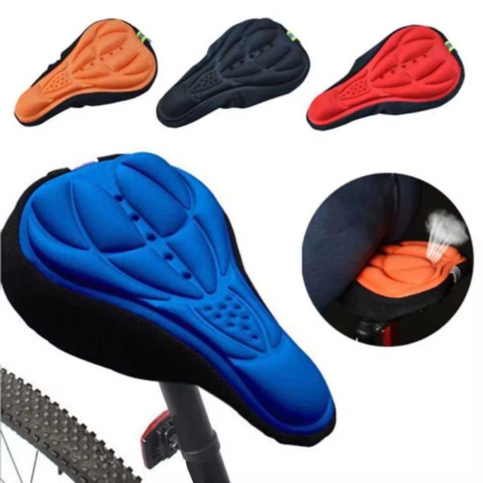 Almohadilla de sillín suave funda de cojín asiento de silicona de gel para bicicleta de montaña bicicleta nuevo Foto 3 de 4