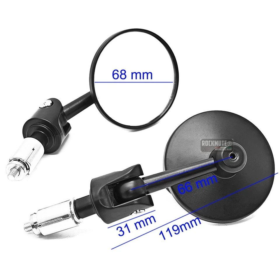 Классическое круглое черное регулируемое торцевое зеркало с ручкой для BURGMAN 200 400 650 - Изображение 3 из 4