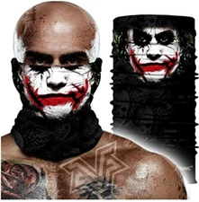 UV Protection Joker Skull Face Mask Bandanas Neck Gaiter Headwear Magic Scarf US