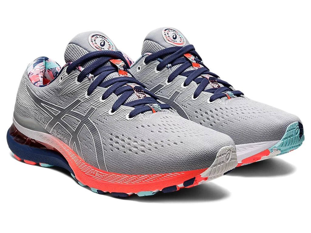 Asics grise on sale et bleu