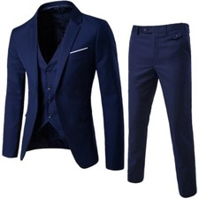 Men  s Suit Slim 3-Piece Suit Blazer Business Wedding Party Jacket Vest  Pants