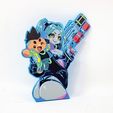 Cyberpunk 2077 Edgerunners Rebecca w/ Dee Plush Blue Chrome Enamel Pin A