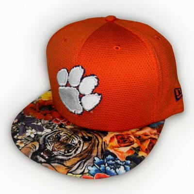 7 1/2 Clemson Tigers Floral Rose Brim 59FIFTY New Era Fitted Orange