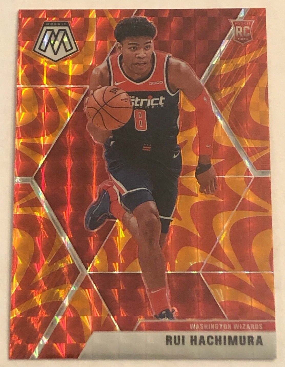 2019-20 Panini Mosaic Rui Hachimura #231 ORANGE REACTIVE PRIZM Rookie Card RC