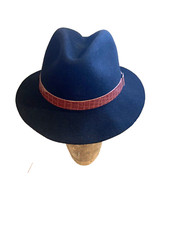 Vintage Western Fedora Felt Hat 100 wool black L exellent cond.