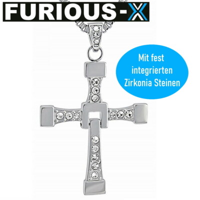 FURIOUS-X Fast Furious Vin Diesel Dominic Toretto Cross Necklace