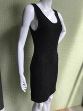 Potto Sportswear Black Stretch Cotton Textured Singlet Mini Dress S-M Vintage