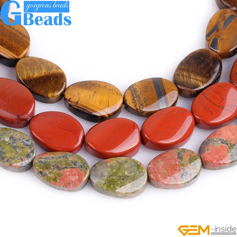 13x18mm Oval Twist Beads For Jewelry Making Free Shipping 15" Amethyst Unakite - Image 3 of 4