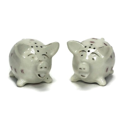 Amazon Com Set Of Vintage Ceramic Pig Salt Pepper Shakers Approx 3 5 Tall Kitchen Dining