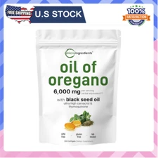 Micro Ingredients Oil of Oregano, 300 Softgel | Oregano Oil with Black Seed Oil,