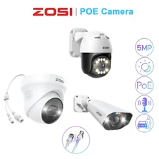 ZOSI 5MP PoE Security IP Camera Outdoor AI Face/Vehicle Detect 2-Way Talk Add-on