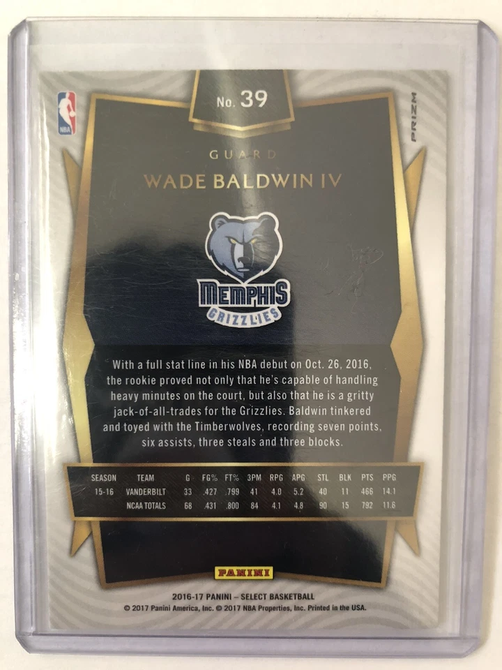 2016-17 Select Prizms Tri-Color #39 Wade Baldwin IV RC - Image 2 of 2