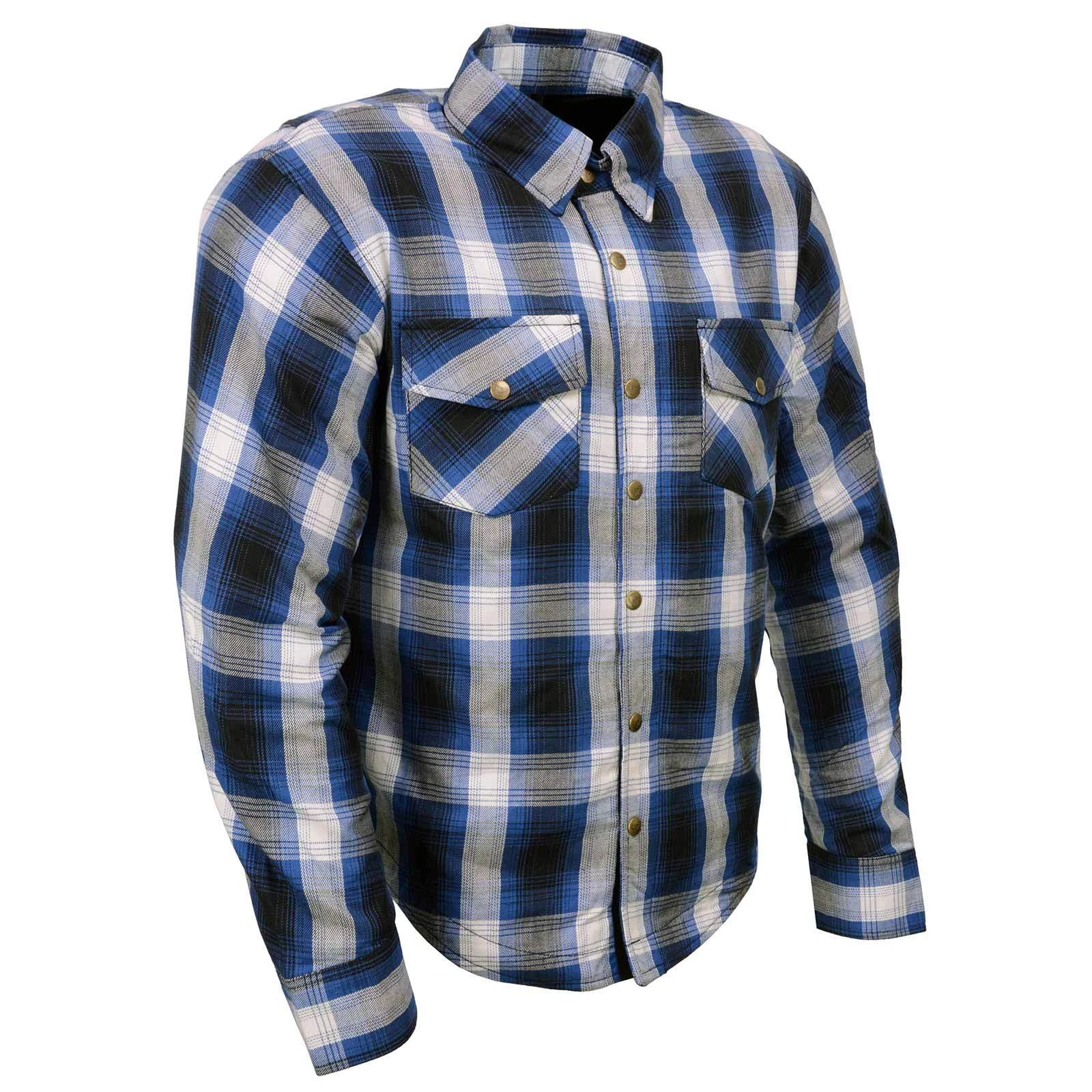 Milwaukee Leather 1650 Men's Plaid Flannel Biker Shirt with CE Approved Armor