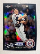 2011 Topps Chrome Black Refractors #41 Danny Valencia #'d 85/100 Twins