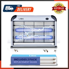 Electric Bug Zapper, Indoor Insect Killer - (2) Extra Replacement Bulbs - Fly
