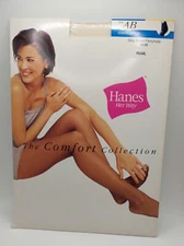 VINTAGE Hanes Her Way Control Top Pantyhose Size AB Pearl