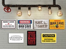 Tin Sign Wall Decor Funny Metal Signs Man Cave She Shed Garage Basement Men 12x8