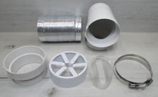 Cenipar Dryer Vent Kit Space Saving 90 degree 4" Indoor with Ducting Hose