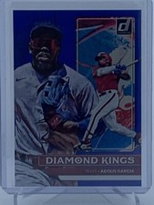 2022 Panini Donruss Baseball Diamond Kings Adolis Garcia Blue Holo #15 Rangers