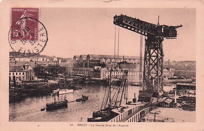 Postcard Vintage (1)FRA, Brest La grande Grue de l'Arsenal #117 P 6/28/1932(475)