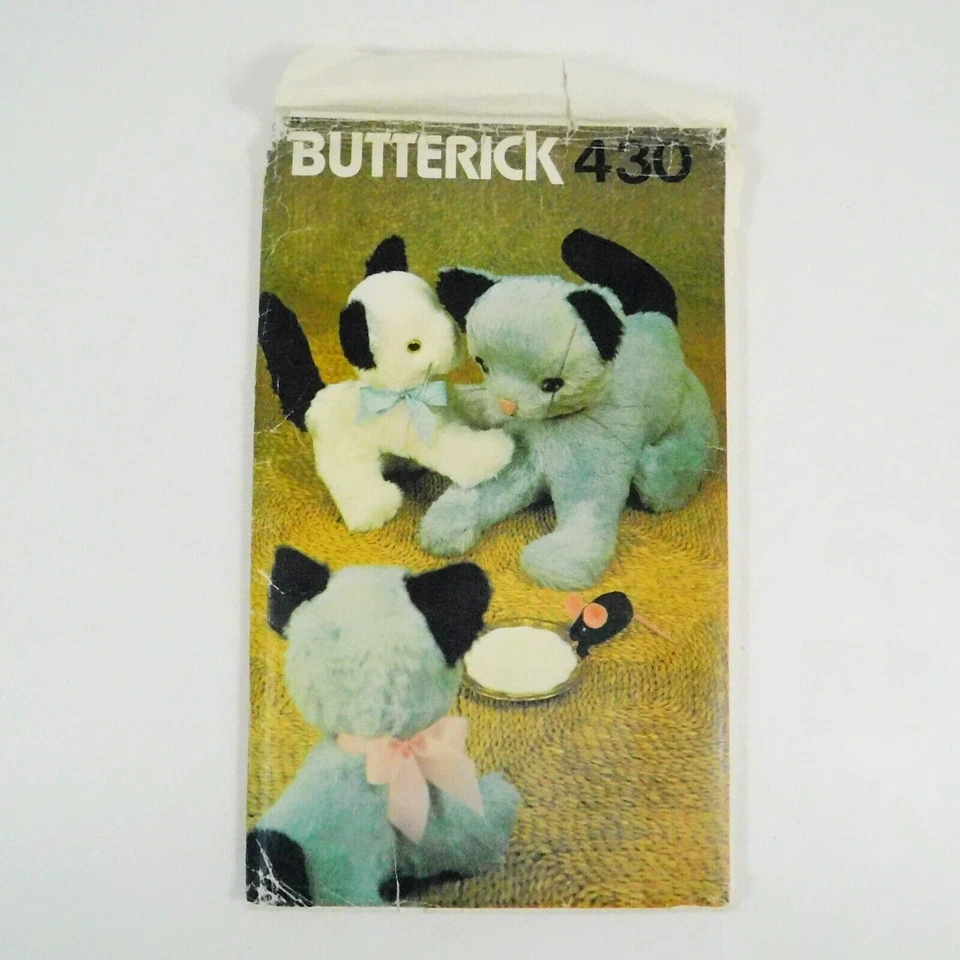 Butterick 430 Kitten Mother Cat Mouse Pattern UNCUT Stuffed Animal Toy Soft - Image 3 of 4