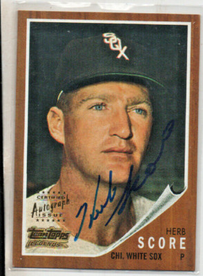 2001 Topps Team Topps Legends Herb Score Autograph Auto 1962 #TT28F WHITE SOX