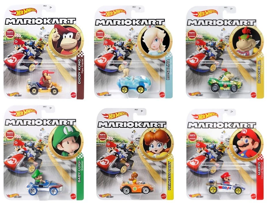 Hot Wheels Mario Kart Rosalina Bowser Mario Baby Luigi Diddy Princess Daisy NEW