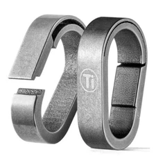  Mini Titanium Key Rings,Small Carabiner Keychain 2pcs Titanium Key Ring Links