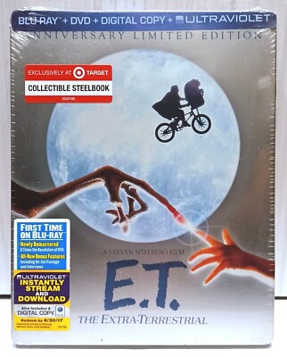 NEW! E.T. Extra-Terrestrial BLU-RAY DVD STEELBOOK Set TARGET EXCLUSIVE Halloween