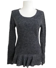 Peruvian Connection Baby Alpaca Ruffled Sweater Small Ballerina Cottagecore