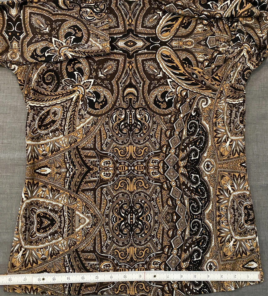 Blusa para mujer Carmen Marc Valvo mediana marrón cachemir Top Foto 4 de 4